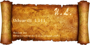 Udvardi Lili névjegykártya